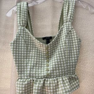 green plaid top